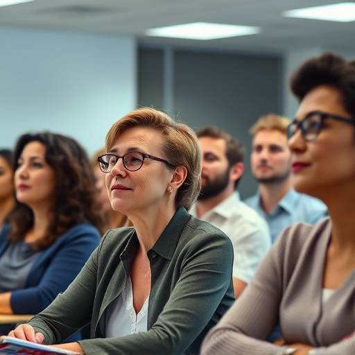 participants à un cours d'éloquence
